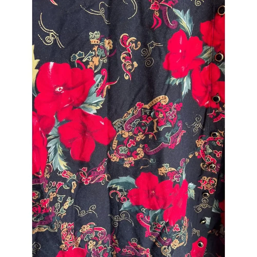 Katy D. Kathryn Deene Women's Vintage 80s Blouse Hawaiian Long Sleeve Size 18/20 - Picture 2 of 5